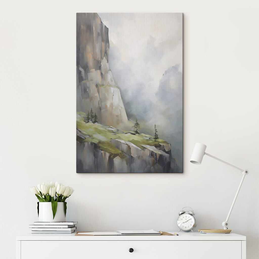 Nevel rond hoge rotswanden — interieur 1