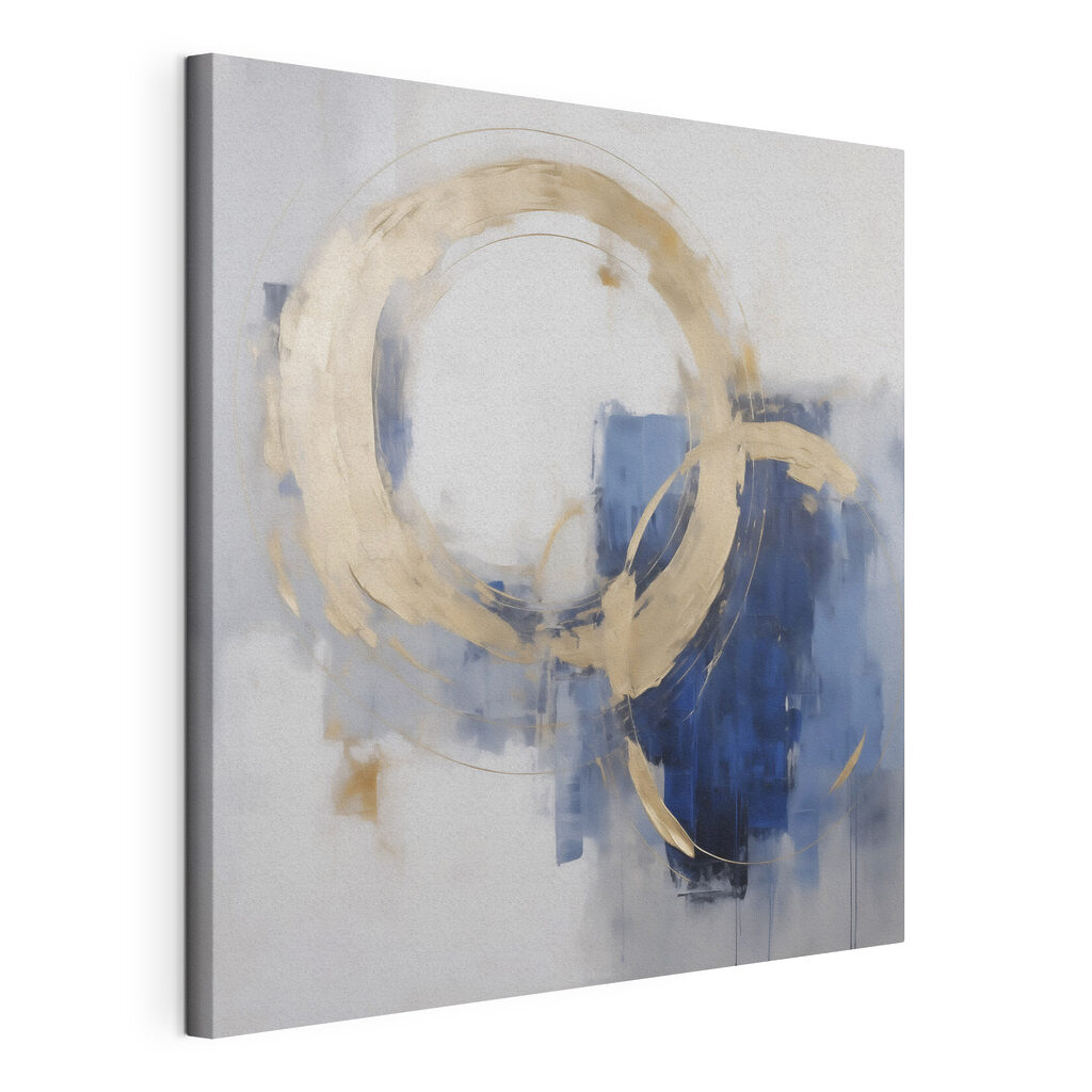 Gouden ring boven blauw — productweergave