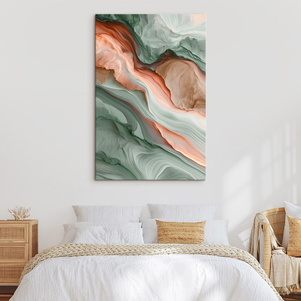 Groene lagen langs koraalroze — interieur 2