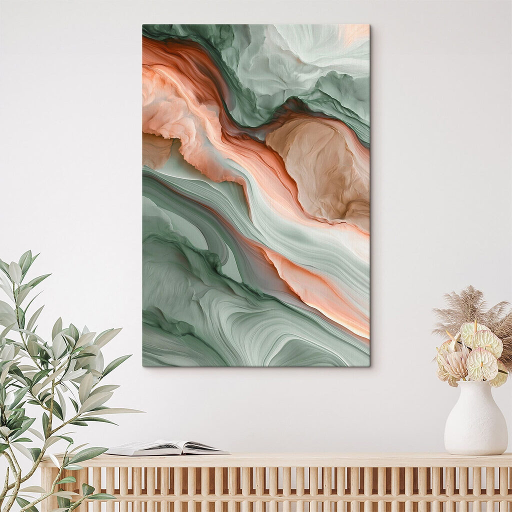 Groene lagen langs koraalroze — interieur 3