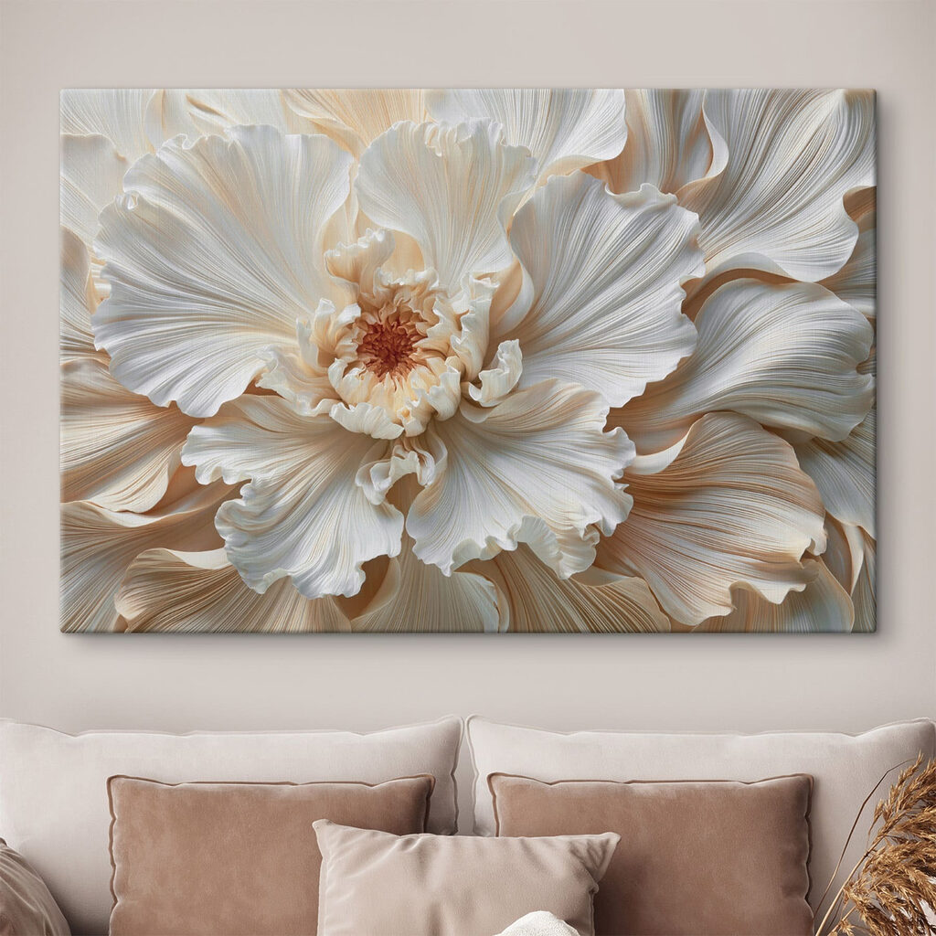 Witte bloem met ribbelrand — interieur 3
