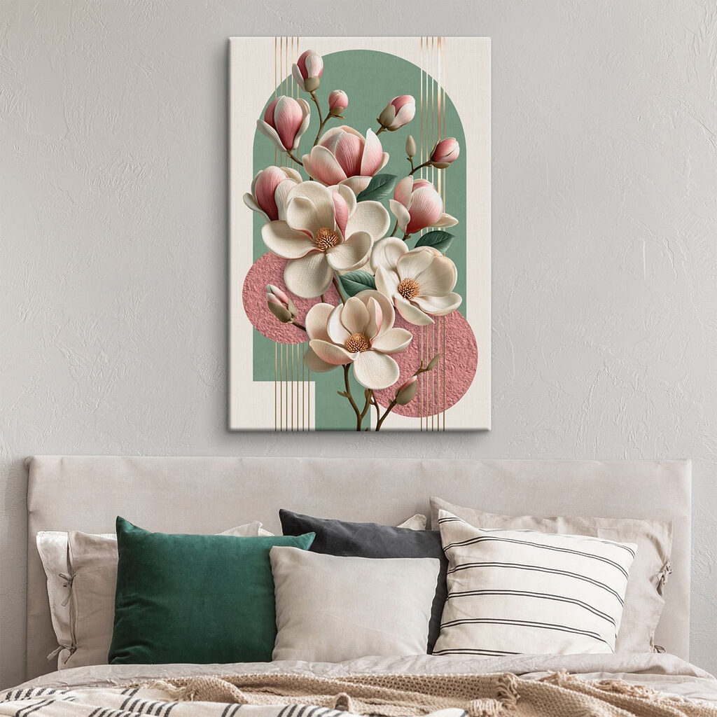 Magnolia voor roze reliëfcirkels — interieur 2