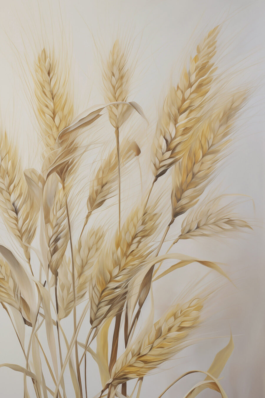 Schilderij van tarwe op een witte achtergrond — volledig ontwerp