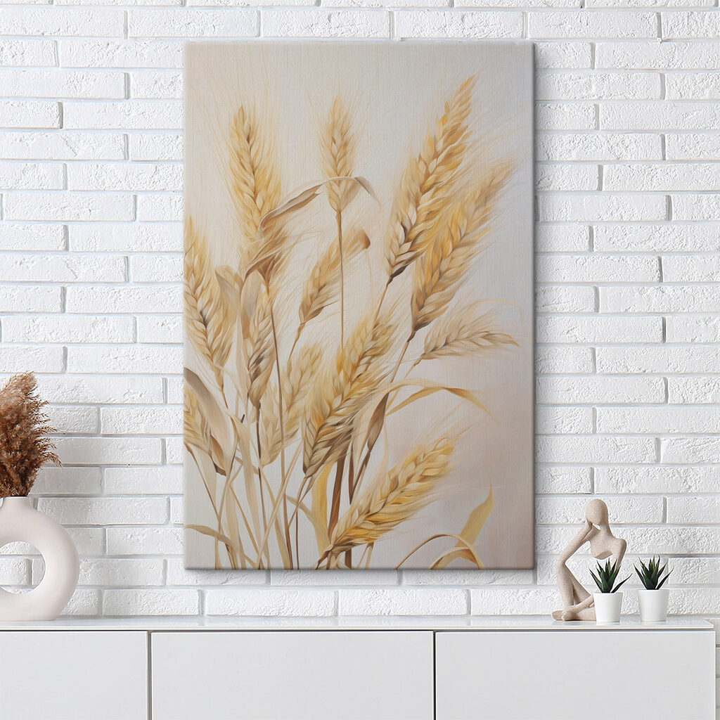 Schilderij van tarwe op een witte achtergrond — interieur 2