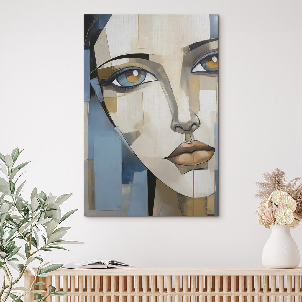 Schilderij van het gezicht van een vrouw — interieur 1