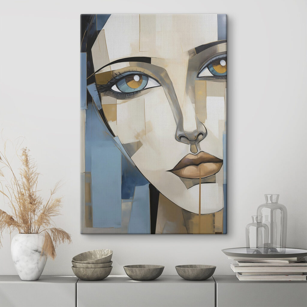 Schilderij van het gezicht van een vrouw — interieur 2
