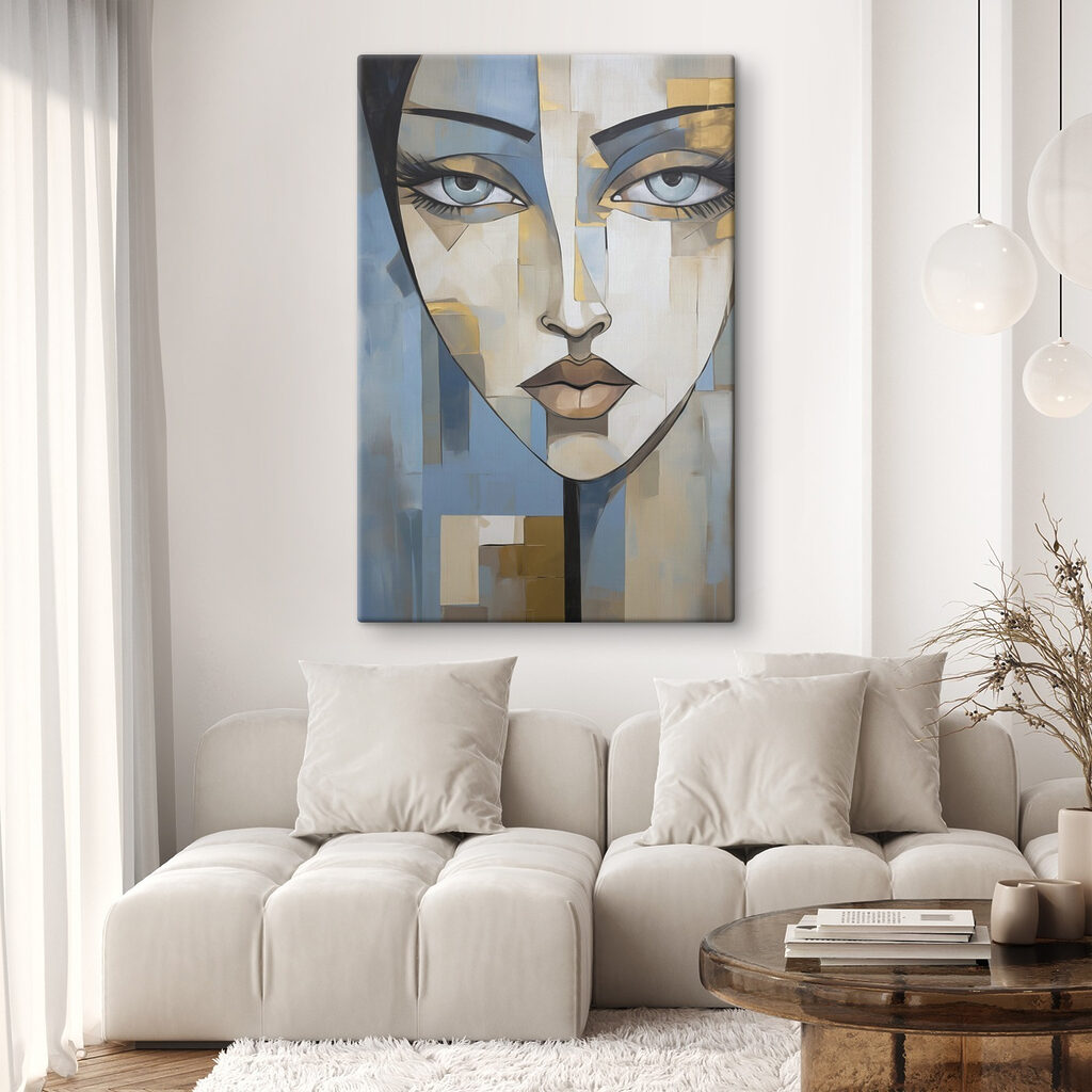 Schilderij van het gezicht van een vrouw — interieur 1