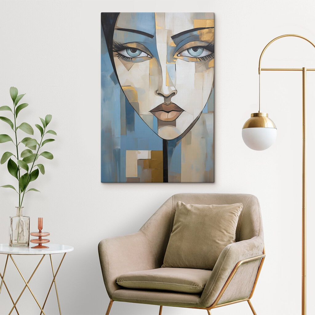 Schilderij van het gezicht van een vrouw — interieur 2