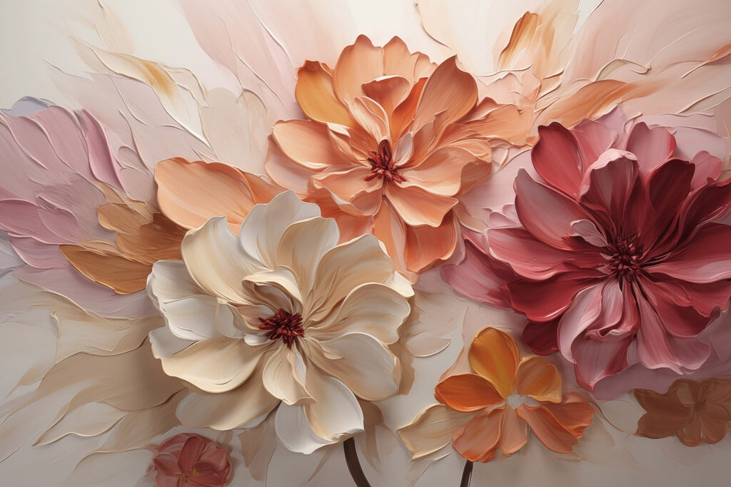 Levendige bloemkunst in zachte tinten — volledig ontwerp