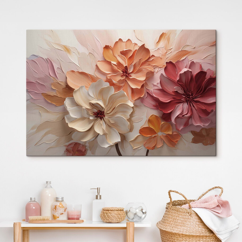 Levendige bloemkunst in zachte tinten — interieur 1