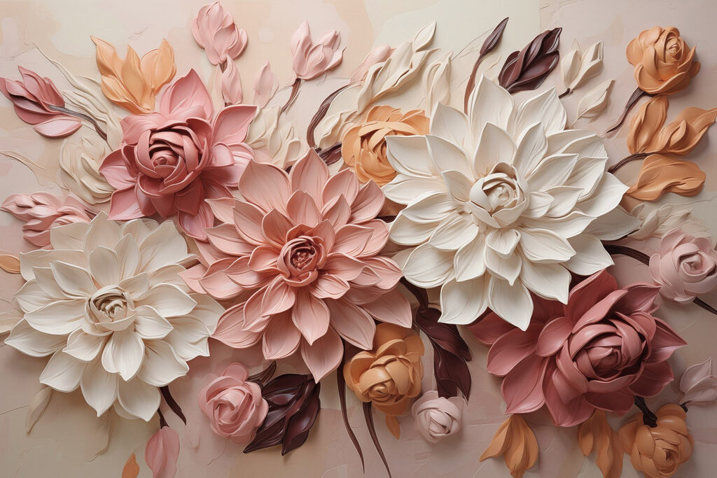Elegante bloemen in zachte pasteltinten — volledig ontwerp
