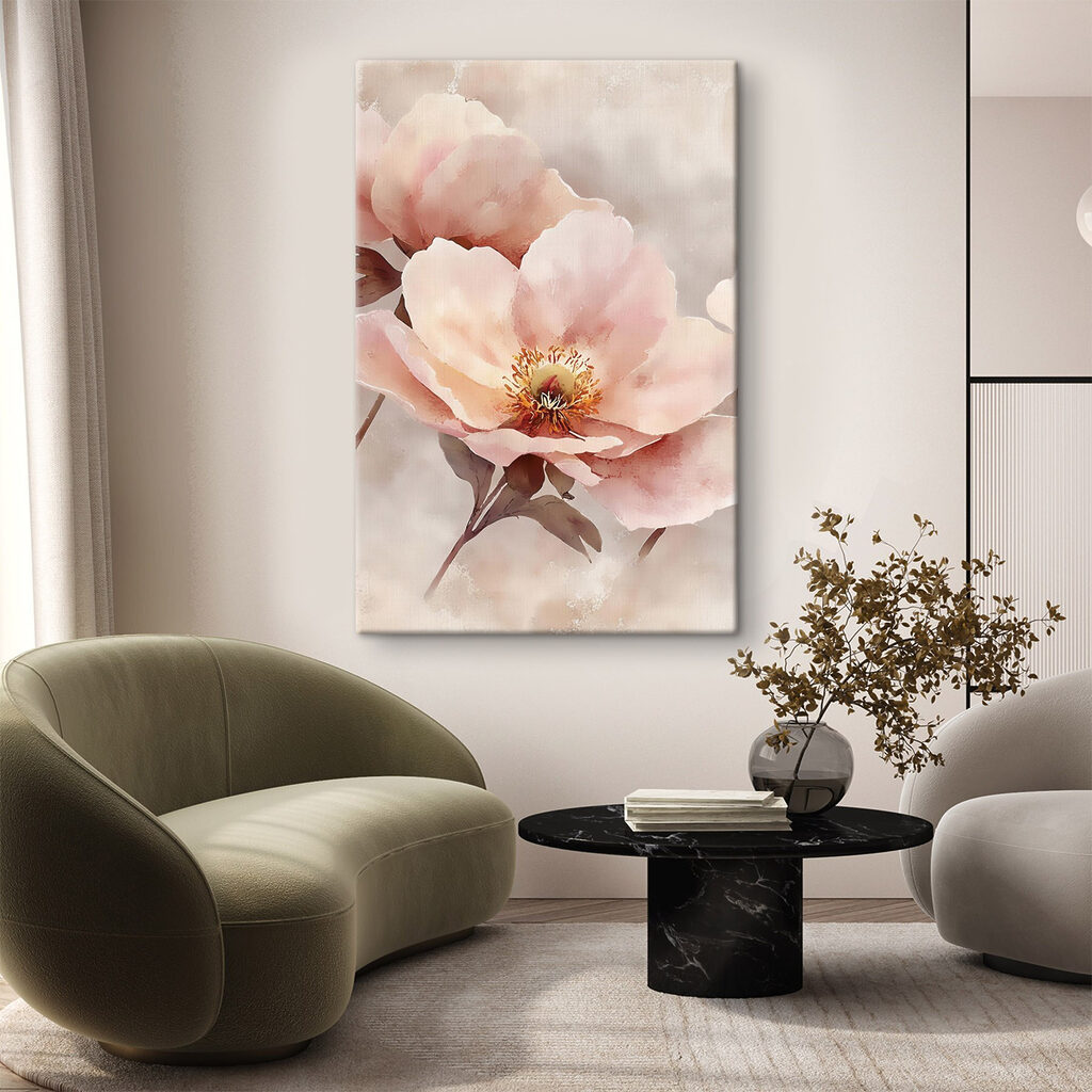 Verfijnde bloemen in zachte pasteltinten — interieur 1
