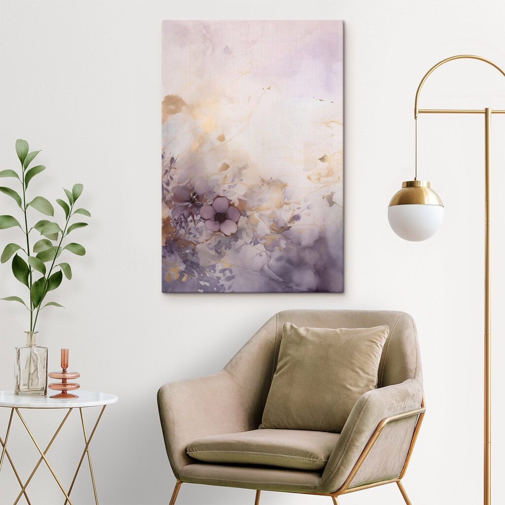 Schilderij van bloemen op een witte ondergrond — interieur 2