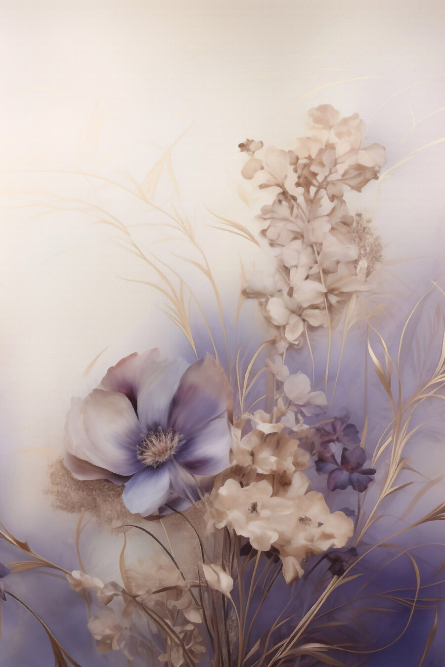 Schilderij van bloemen op een witte achtergrond — volledig ontwerp
