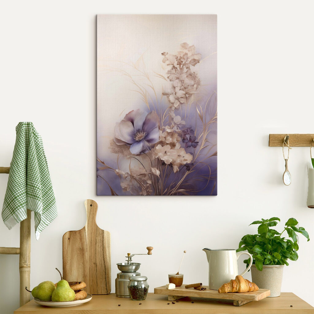 Schilderij van bloemen op een witte achtergrond — interieur 2