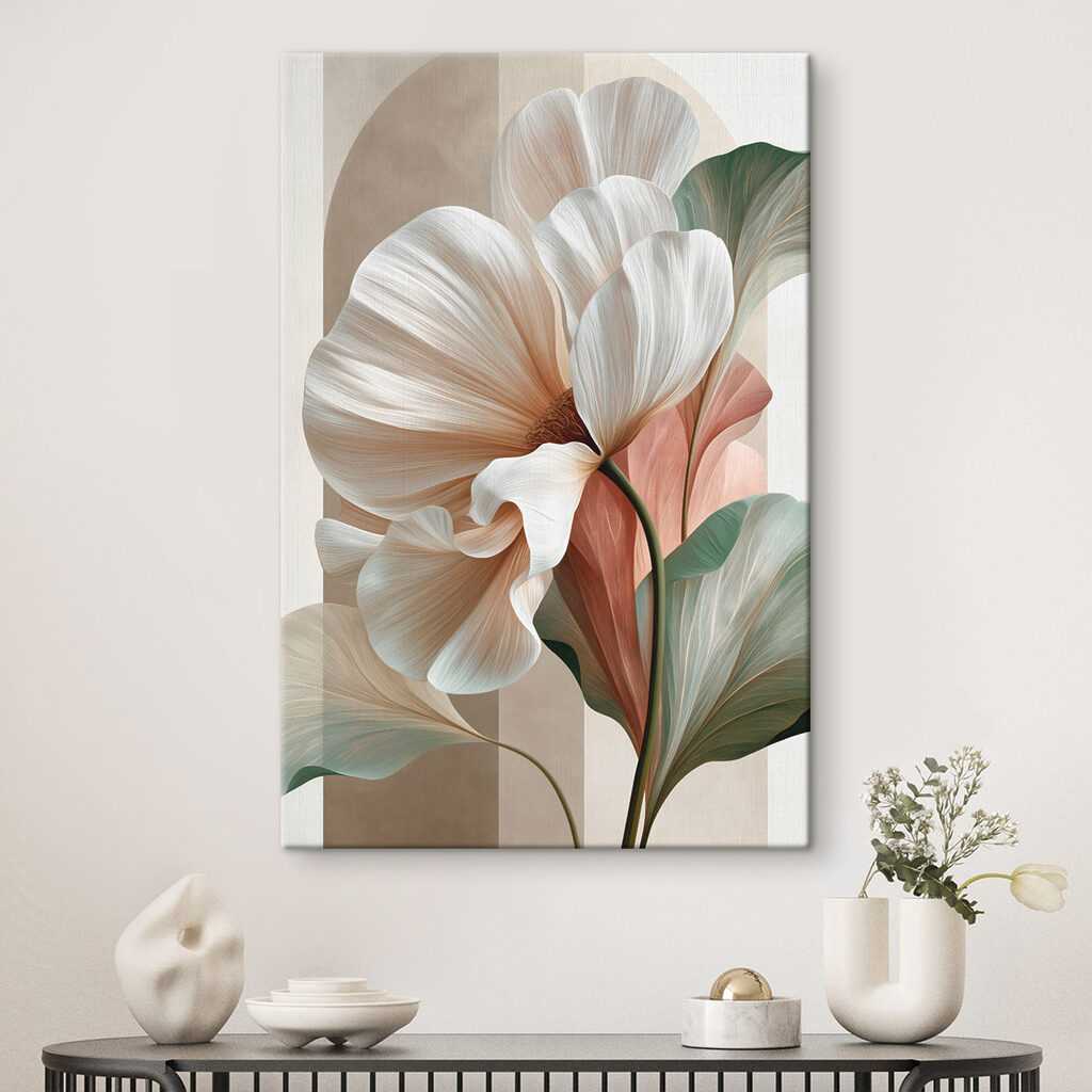 Witte kelk met pastelblad — interieur 2