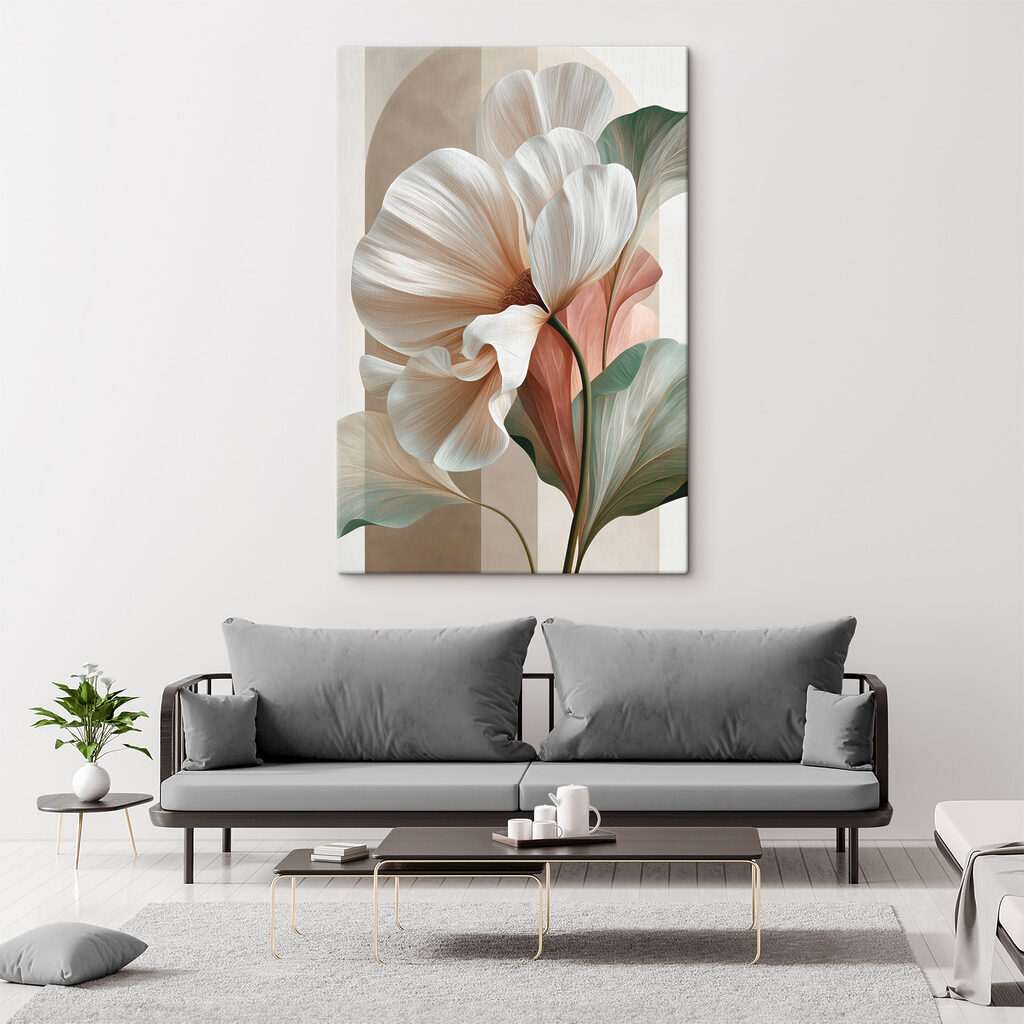 Witte kelk met pastelblad — interieur 3