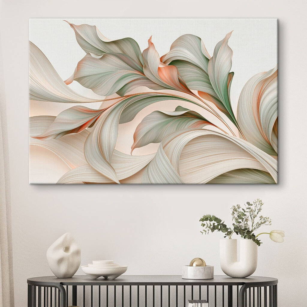 Golvend blad in pastelkleuren — interieur 2
