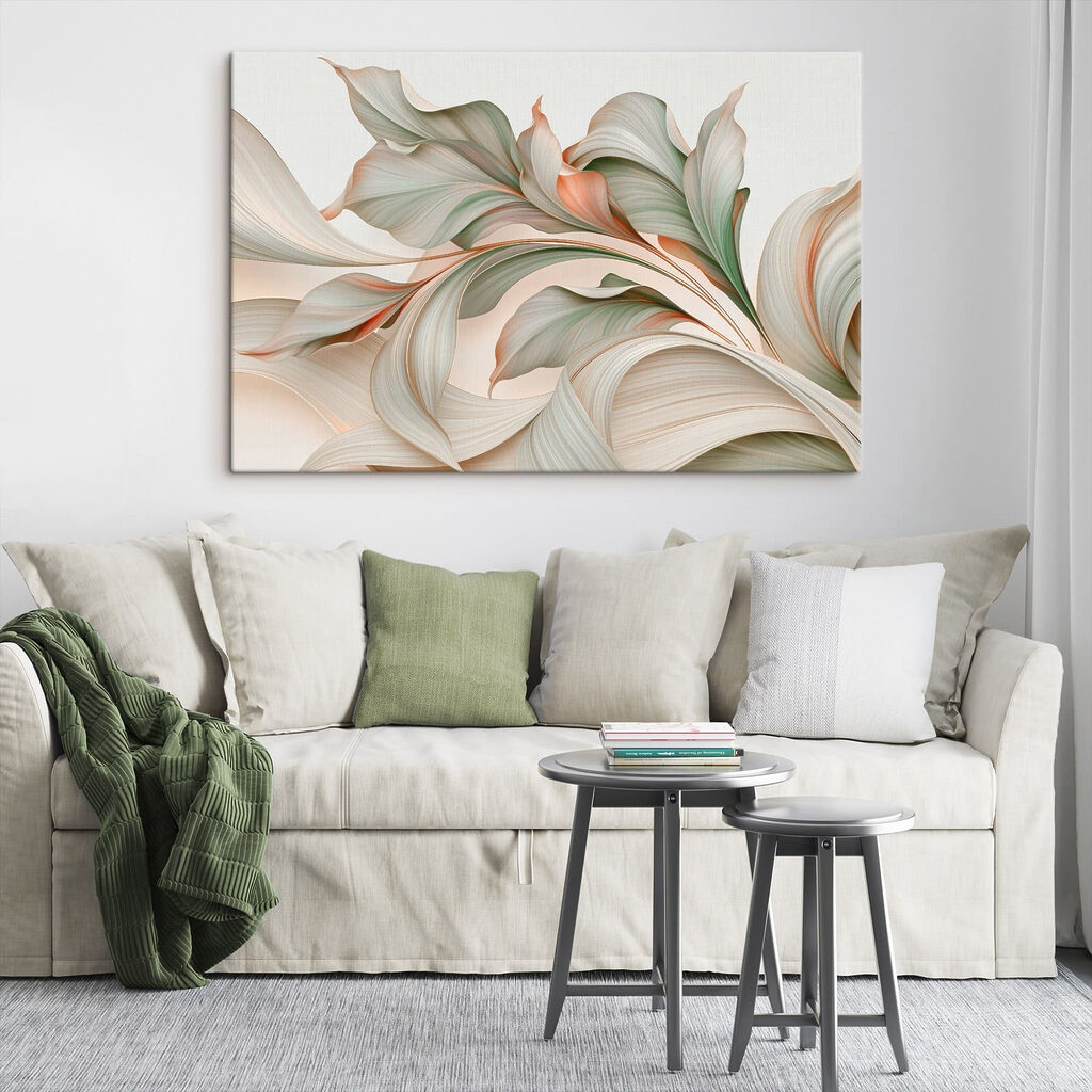 Golvend blad in pastelkleuren — interieur 3