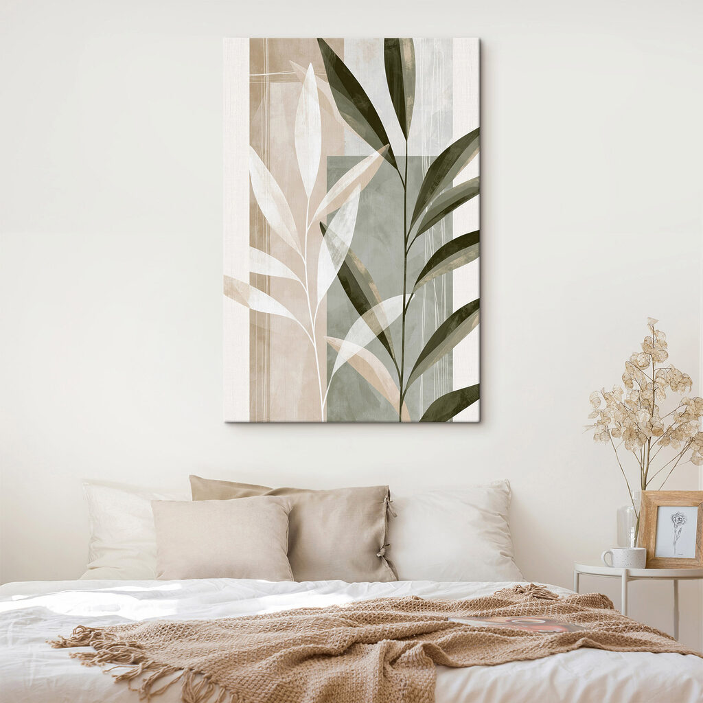 Groene takken langs wit — interieur 2
