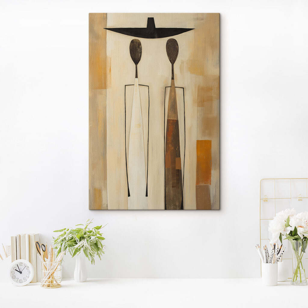 Schilderij van twee vazen met lepels — interieur 1