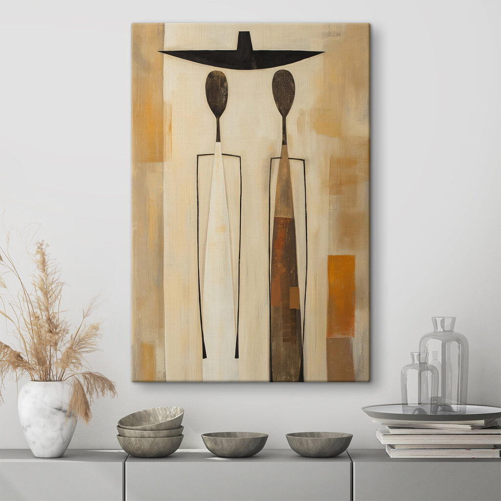 Schilderij van twee vazen met lepels — interieur 2