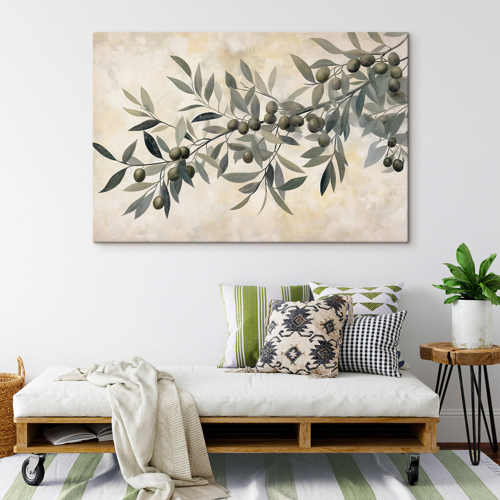 Tak met groene bladeren en vruchten — interieur 1
