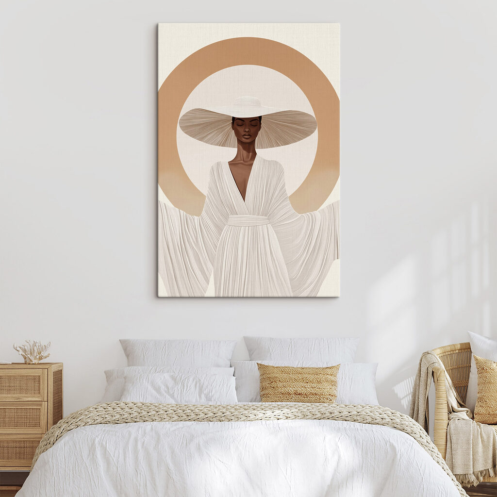 Vrouw met een hoed en een jurk — interieur 2