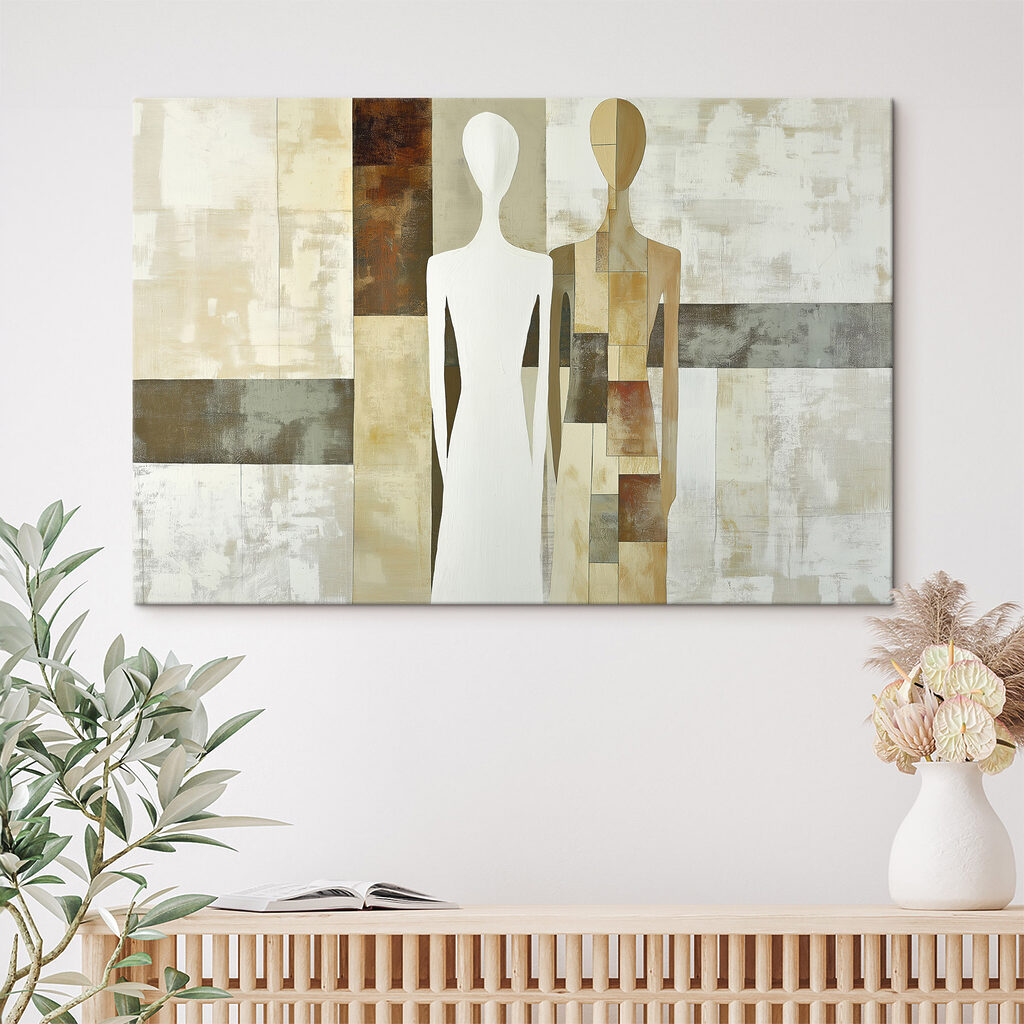 Een paar mensen in witte en bruine jurken — interieur 2