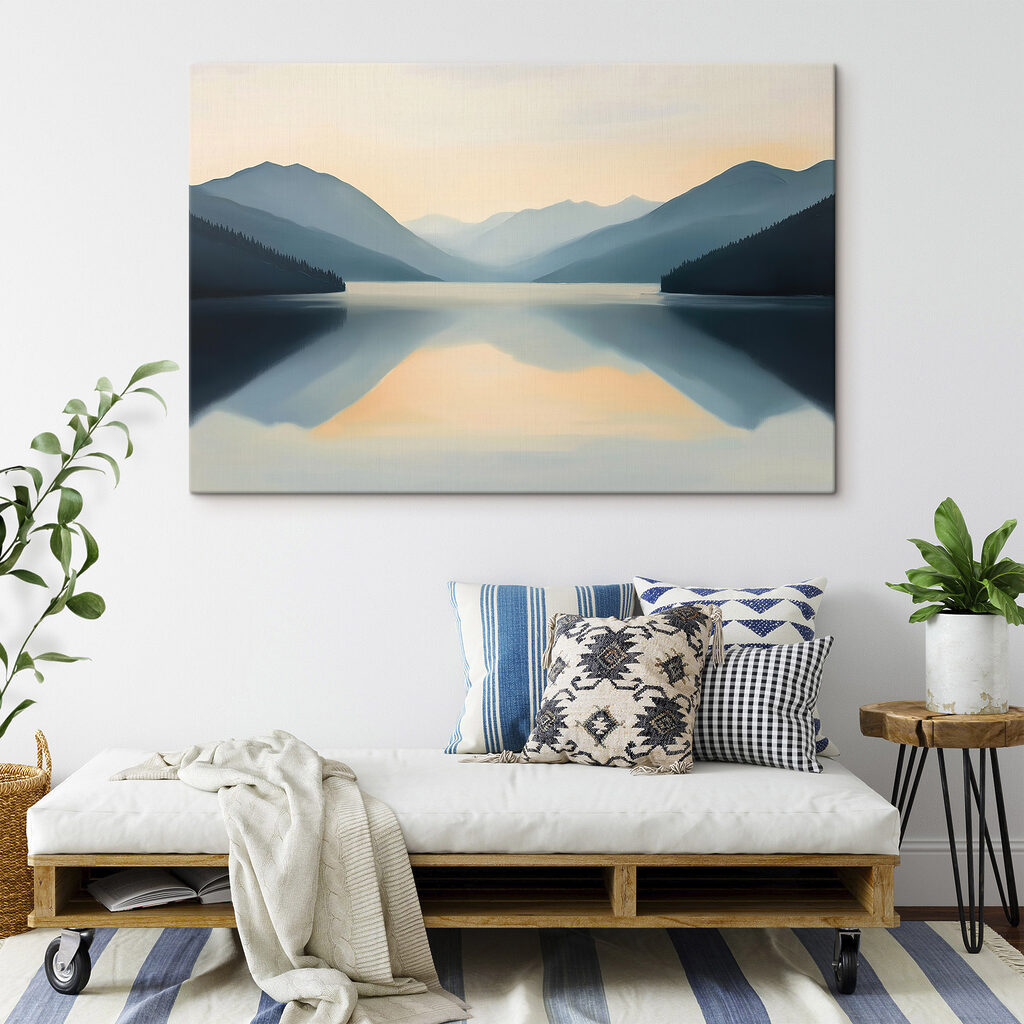 Meer met bergen op de achtergrond — interieur 1