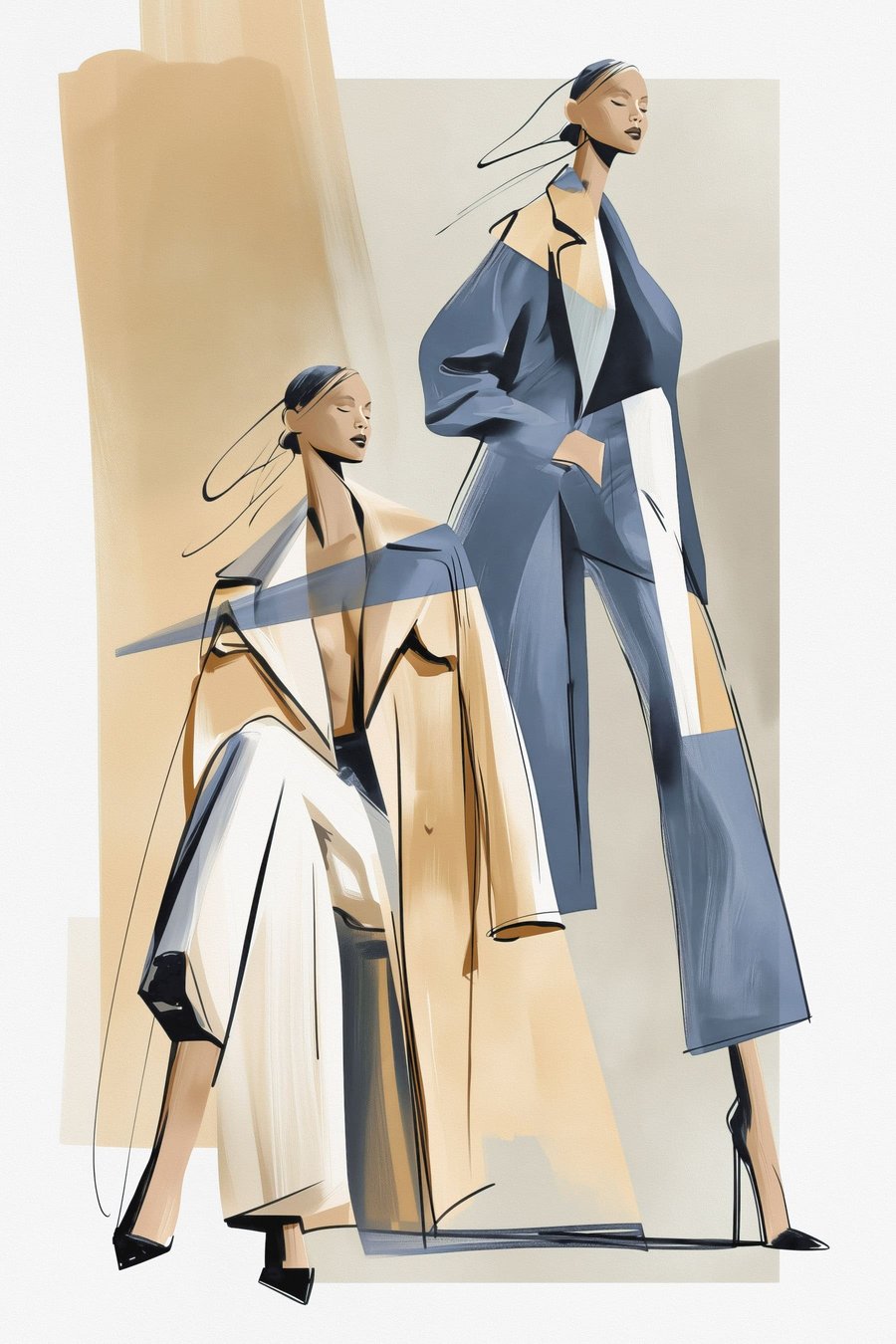 Modieuze vrouwen — volledig ontwerp