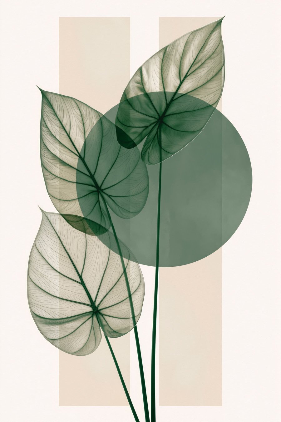 Abstracte voorstelling met fijne blaadjes — volledig ontwerp