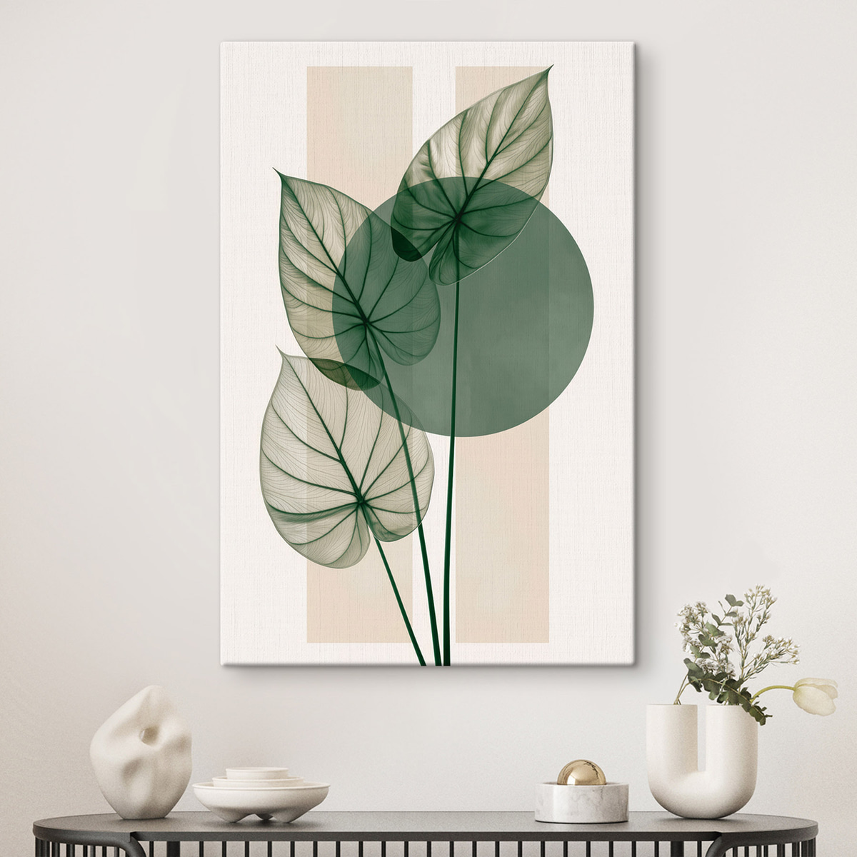 Abstracte voorstelling met fijne blaadjes — interieur 1