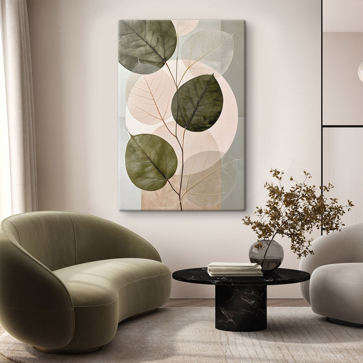 Bladeren met geometrische vormen — interieur 1
