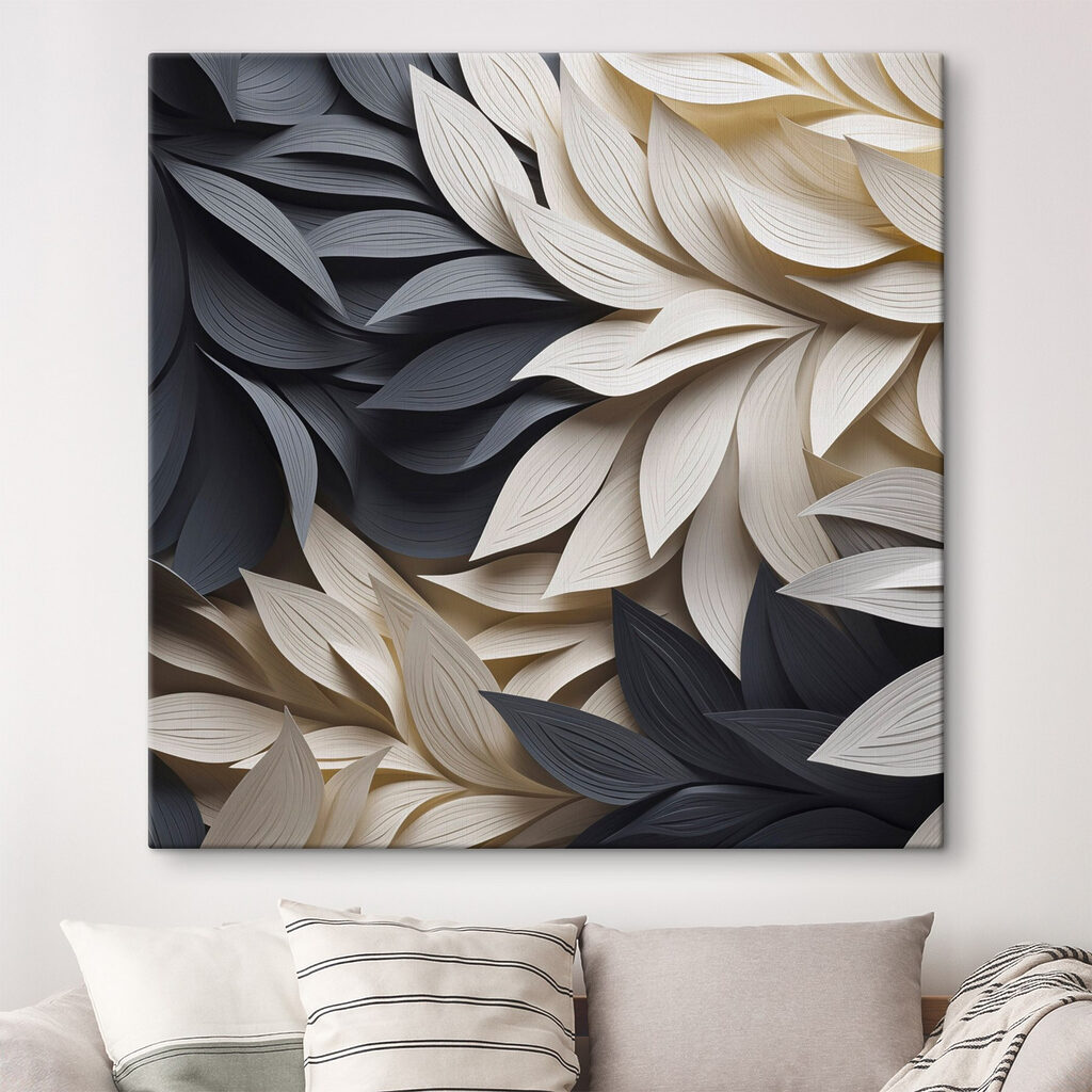 Witte bladnerven tussen antraciet — interieur 2