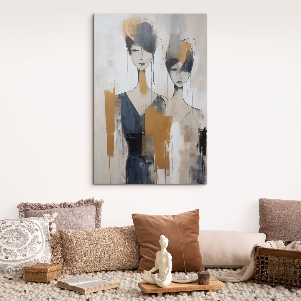 Twee vrouwen in verfbanen — interieur 2