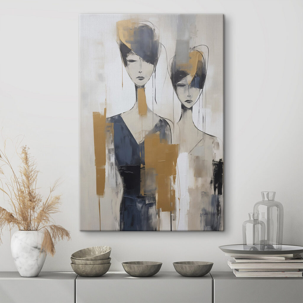Twee vrouwen in verfbanen — interieur 1