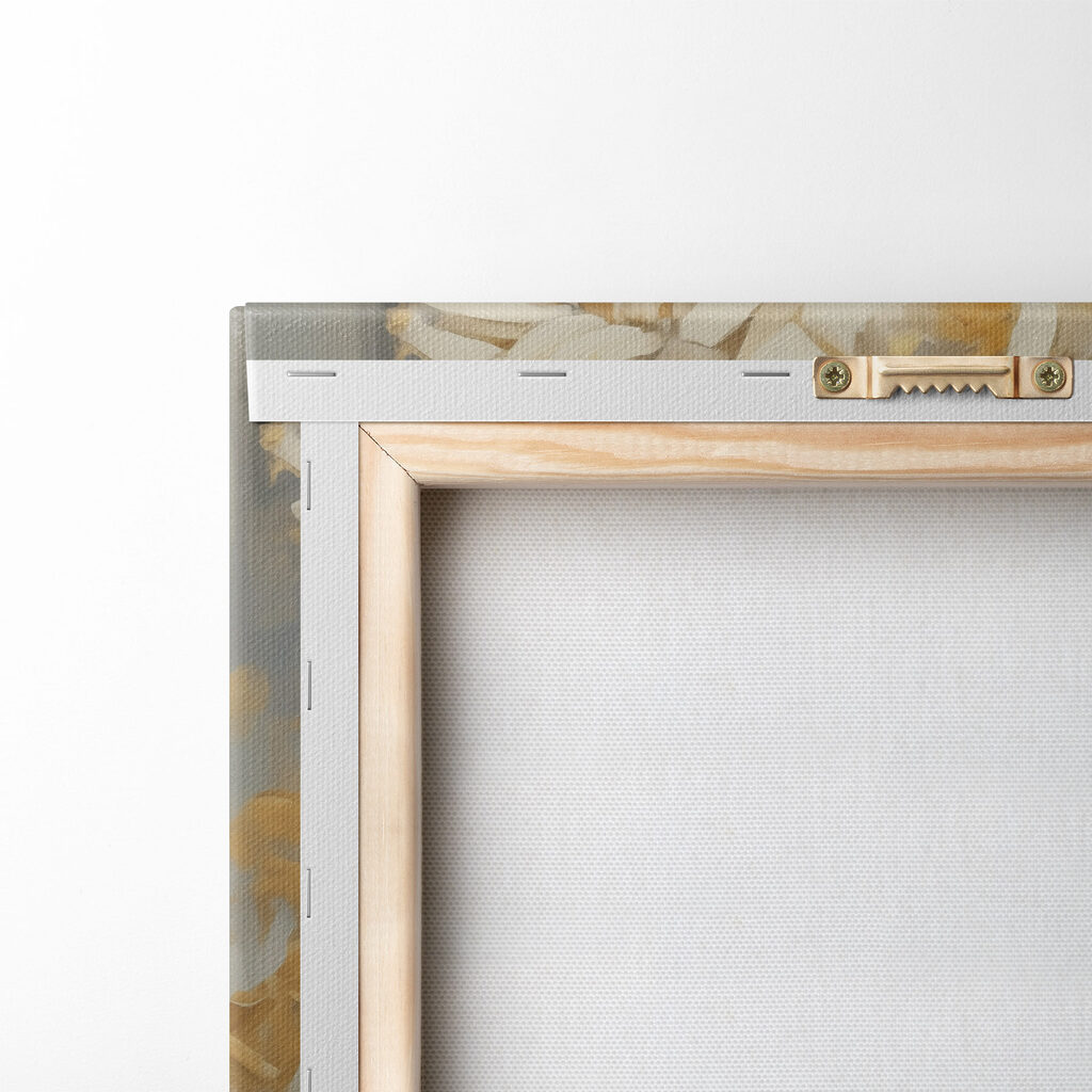 Roomwitte bloemen boven oogleden — achterkant
