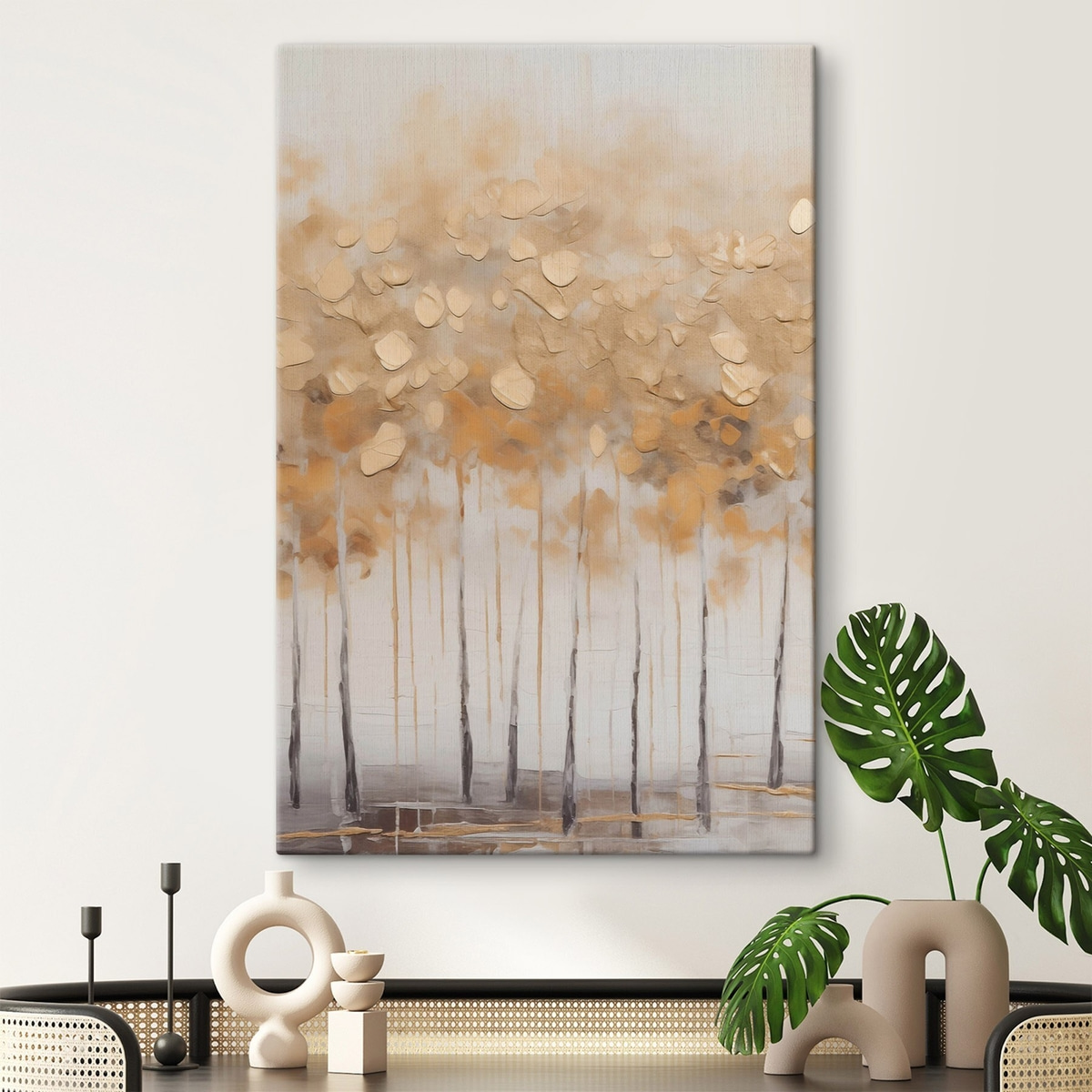 Herfstberken in beige tinten — interieur 1