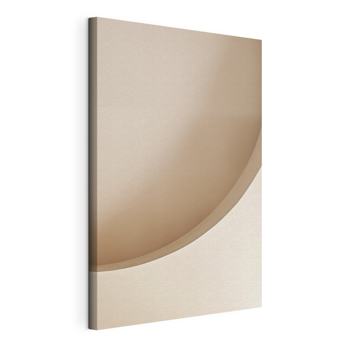 Zand - Abstracte curve, gespannen canvas met doorlopende rand