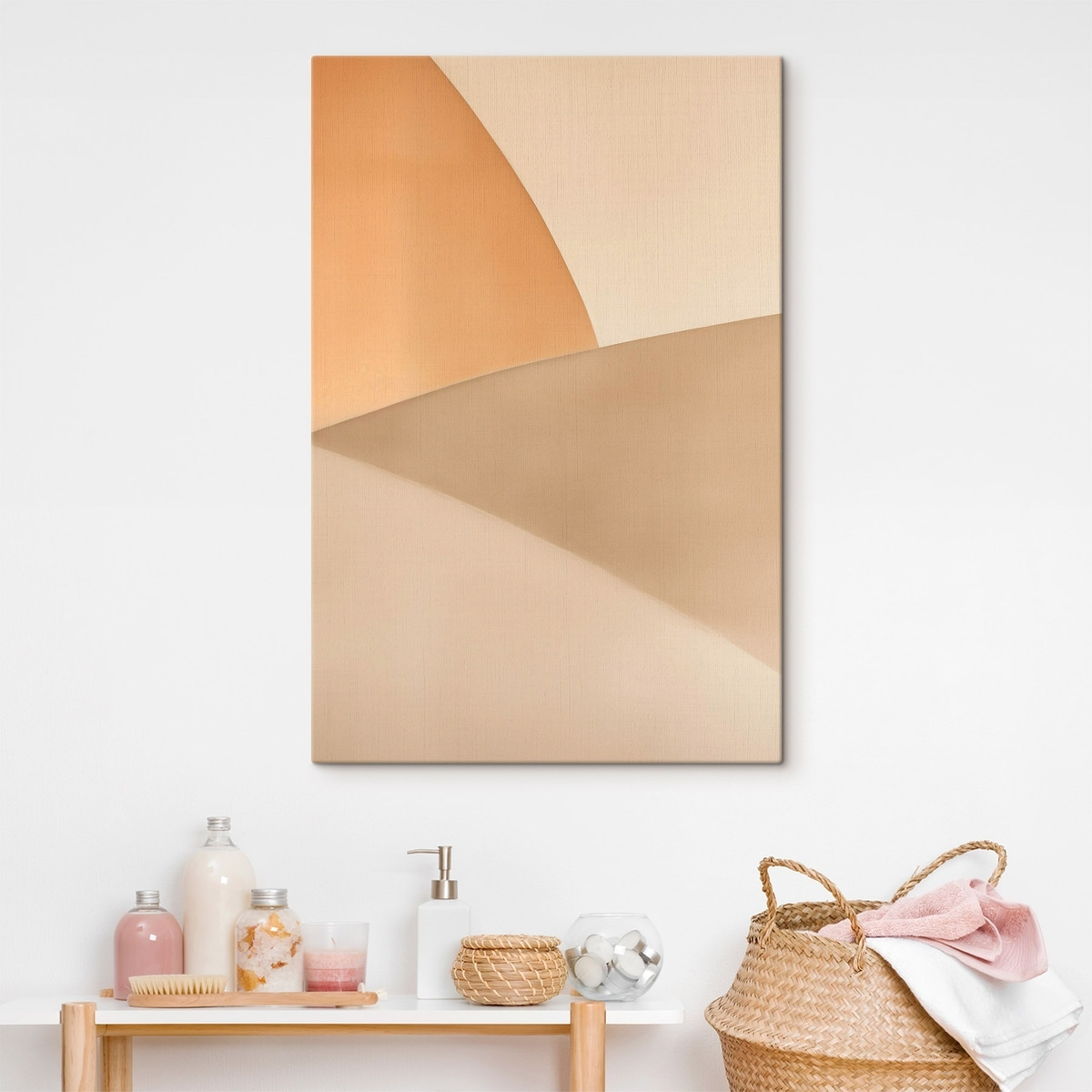 Zachte beige geometrische patronen — interieur 1
