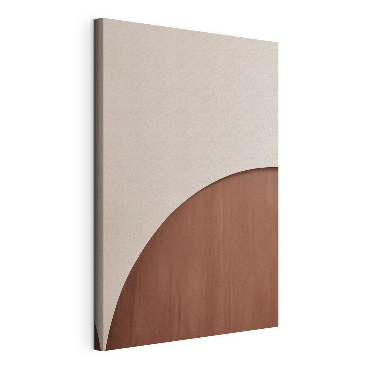 Terracotta halve cirkel, gespannen canvas met doorlopende rand