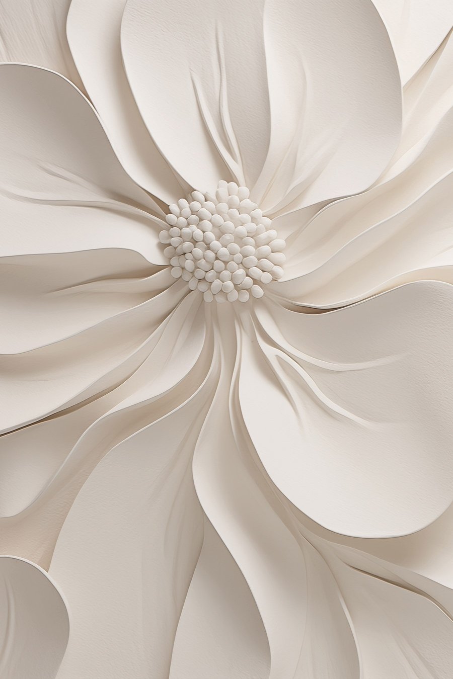 Close-up van een 3D-wit bloemblad — volledig ontwerp