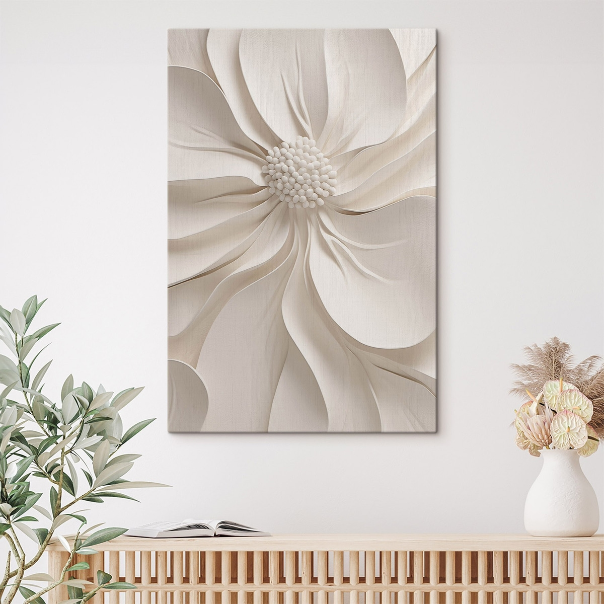 Close-up van een 3D-wit bloemblad — interieur 2