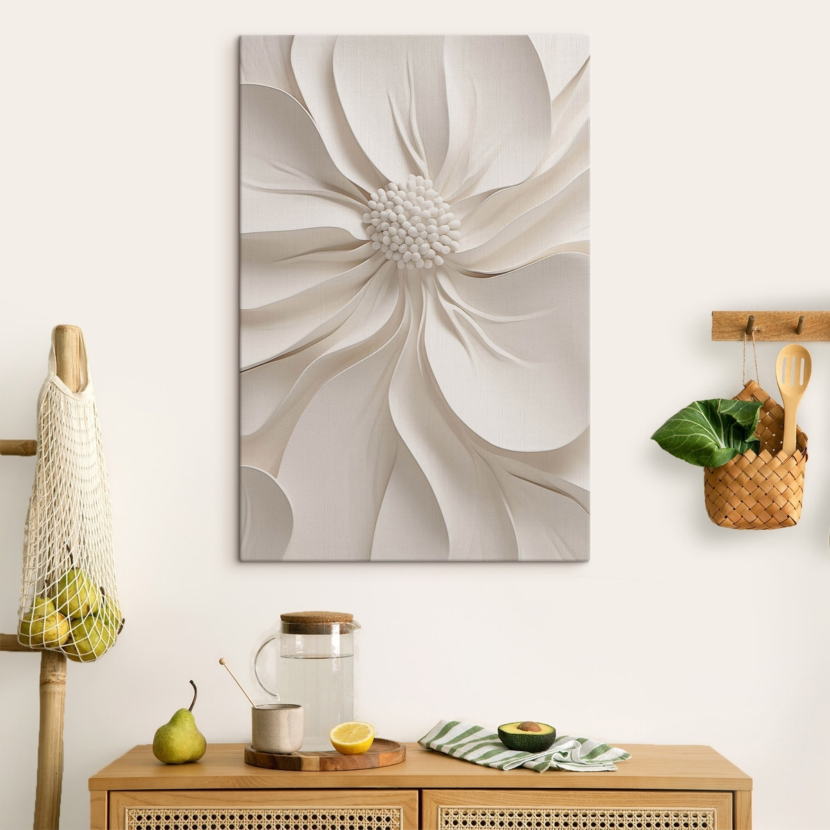 Close-up van een 3D-wit bloemblad — interieur 1