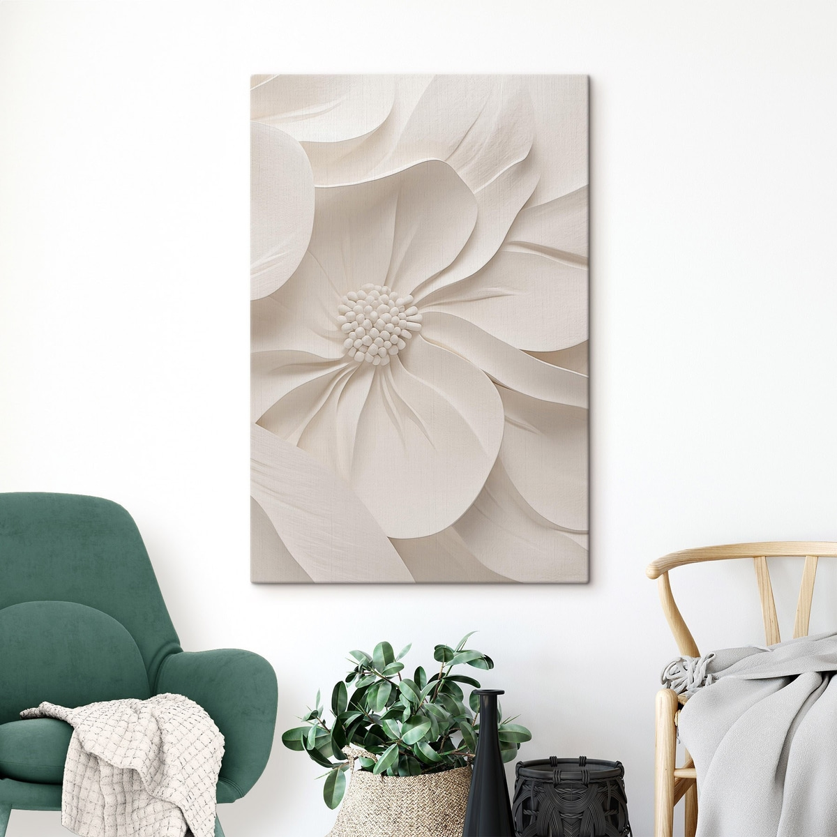 Open bloem met reliëf — interieur 1