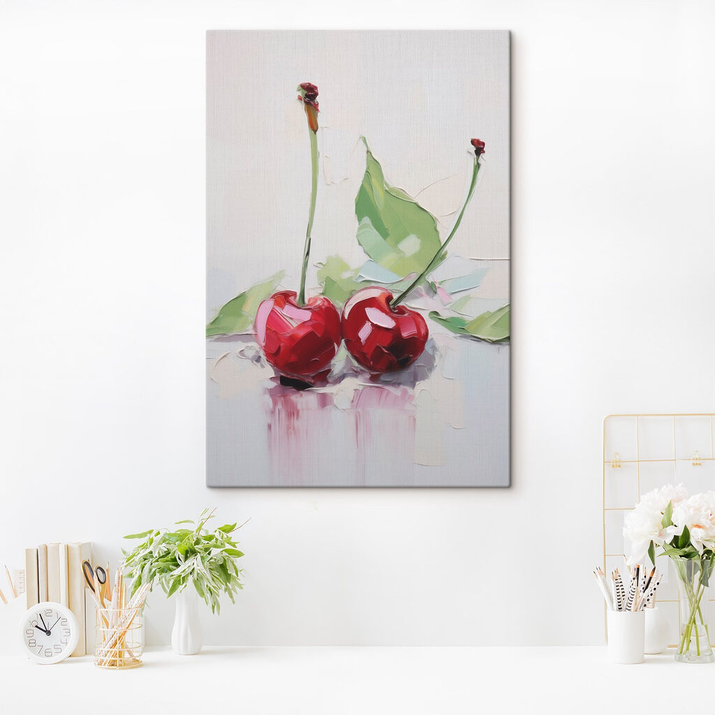 Twee kersen met blad — interieur 2