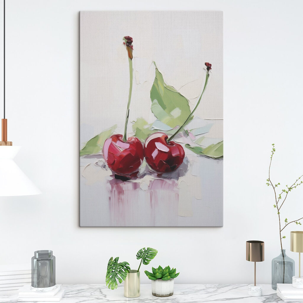 Twee kersen met blad — interieur 1