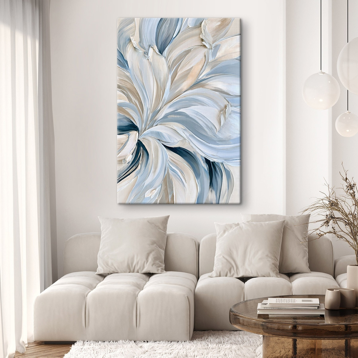 Schilderachtige penseelstreken in blauwtinten — interieur 2