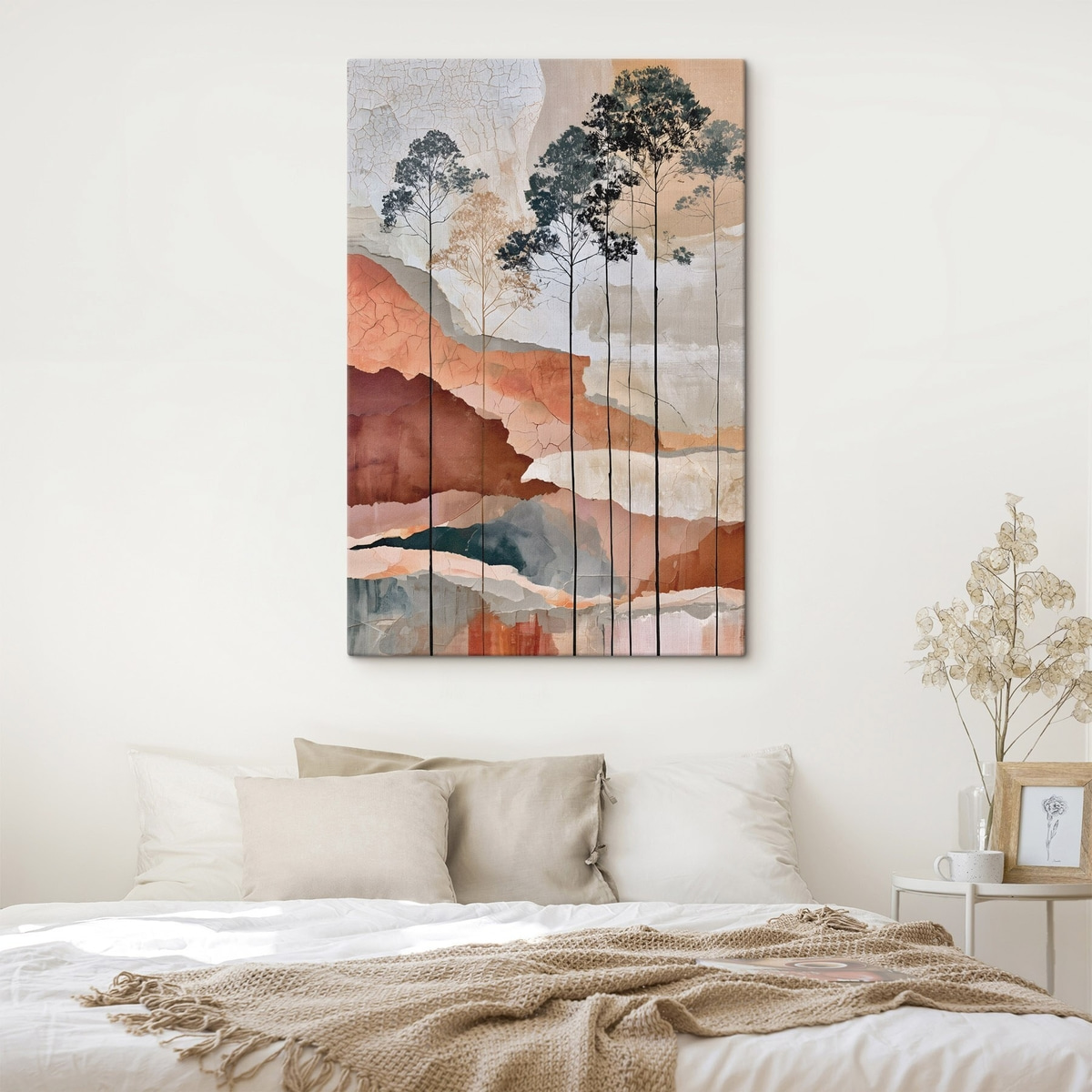 Een abstract landschap met textuur en bomen — interieur 2